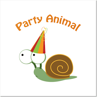 Party Animal Snail Posters and Art